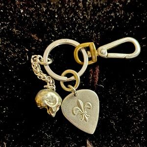 John Varvatos Guitar Pick Skull Keychain
